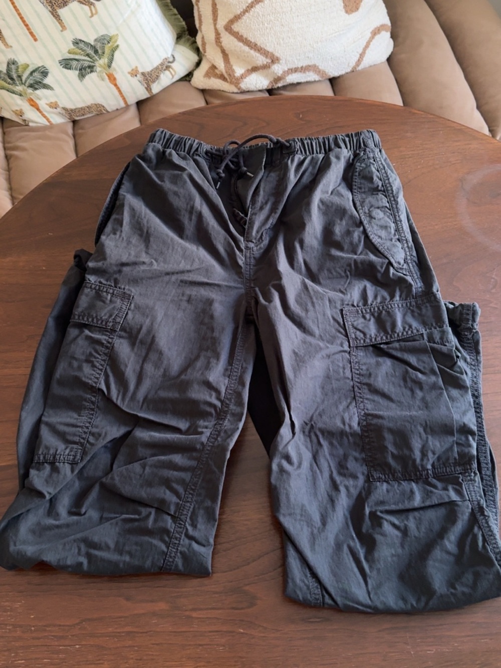 TNA Men's Black Cargo Pants with Drawstring Waist